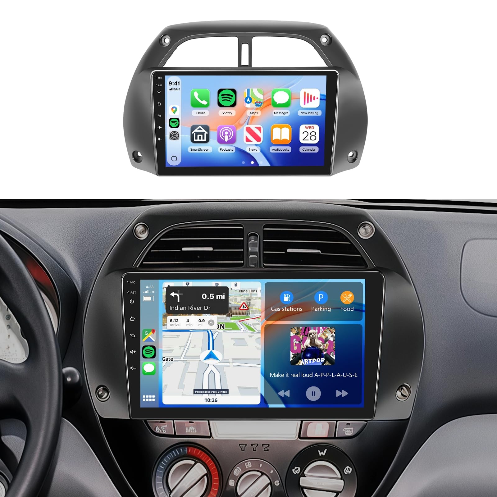 9″ Touchscreen Wireless Carplay Android Auto Stereo for 2001-2006 Toyota RAV4