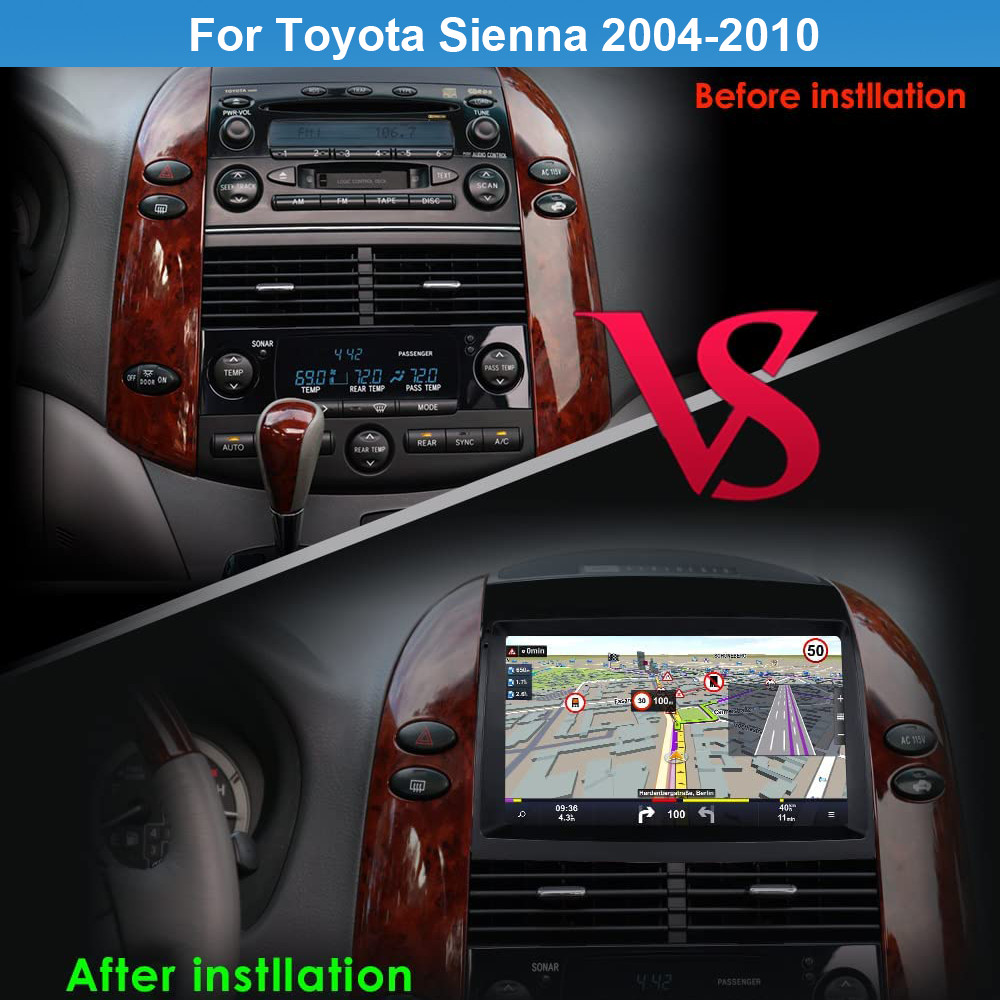 Android Car Radio GPS Navi For Toyota Sienna 2004-2010 CarPlay w/Camera 1280*800