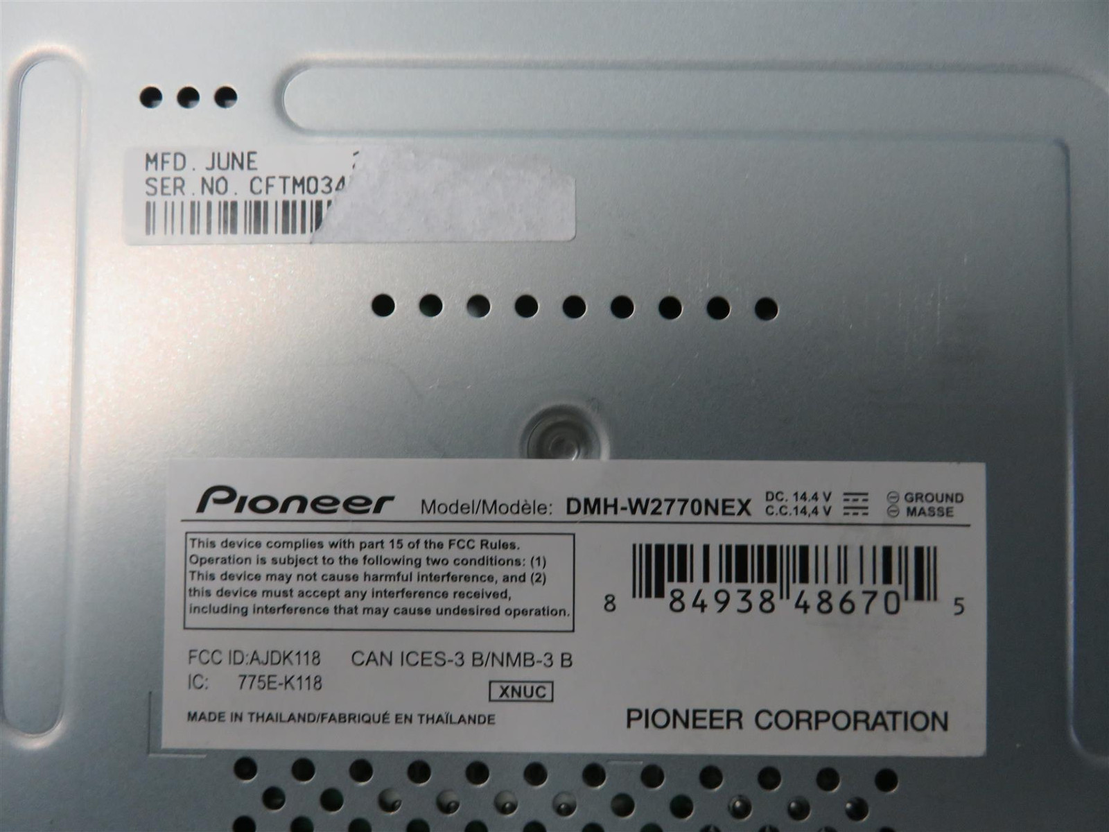Pioneer DMH-W2770NEX 6.8″ capacitive touchscreen Digital – Free Shipping