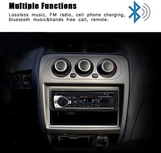 Car Stereo Bluetooth MP3 Player 4X60W 1 DIN USB AUX IR Remote