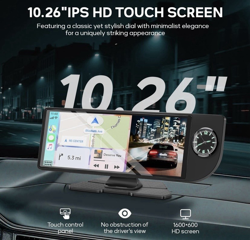 MINQO 10.26” Car Mp5 Player Touchscreen Wireless CarPlay Android Auto DVR