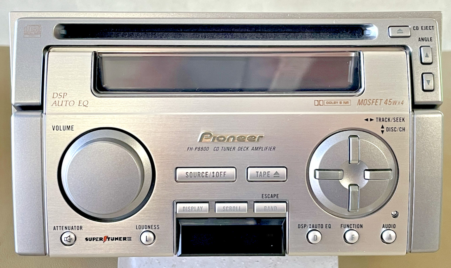 Old Schoo Pioneer FH-P8800 Motorized Face, Double-Size CD/Cassette Receiver, NOS