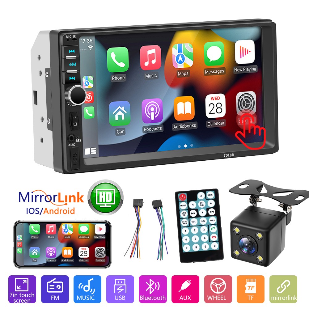 Radio Estereo De Pantalla Para Coche Carro MP5 Tactil 2 Din Bluetooth Con Camara