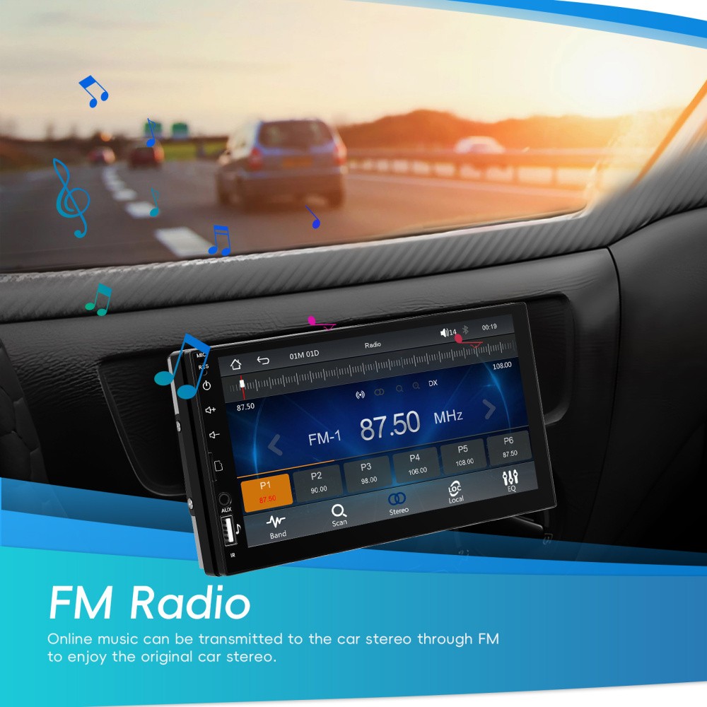 7″ Single 1Din Car Stereo Radio Bluetooth Wireless Apple/Android Carplay USB BT