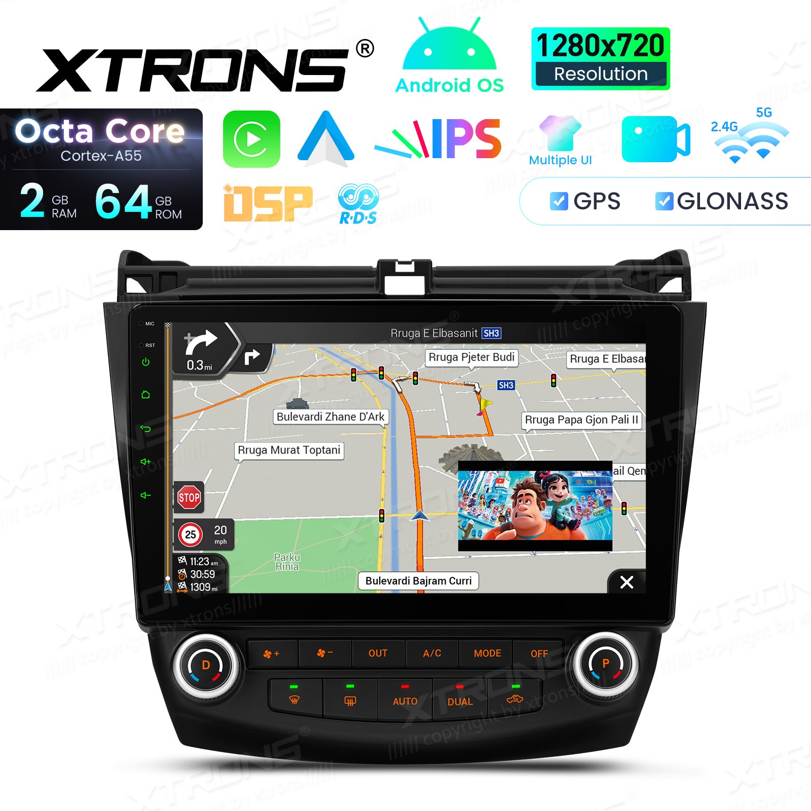 For Honda Accord 2003-2007 CarPlay Android 14 Car Stereo Radio GPS IPS WIFI 64G