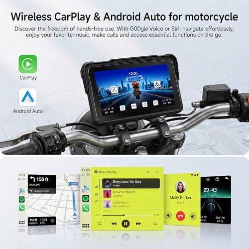 7-Inch Motorcycle Carplay Screen with Wireless 7 Inch Tire Pressure Detection