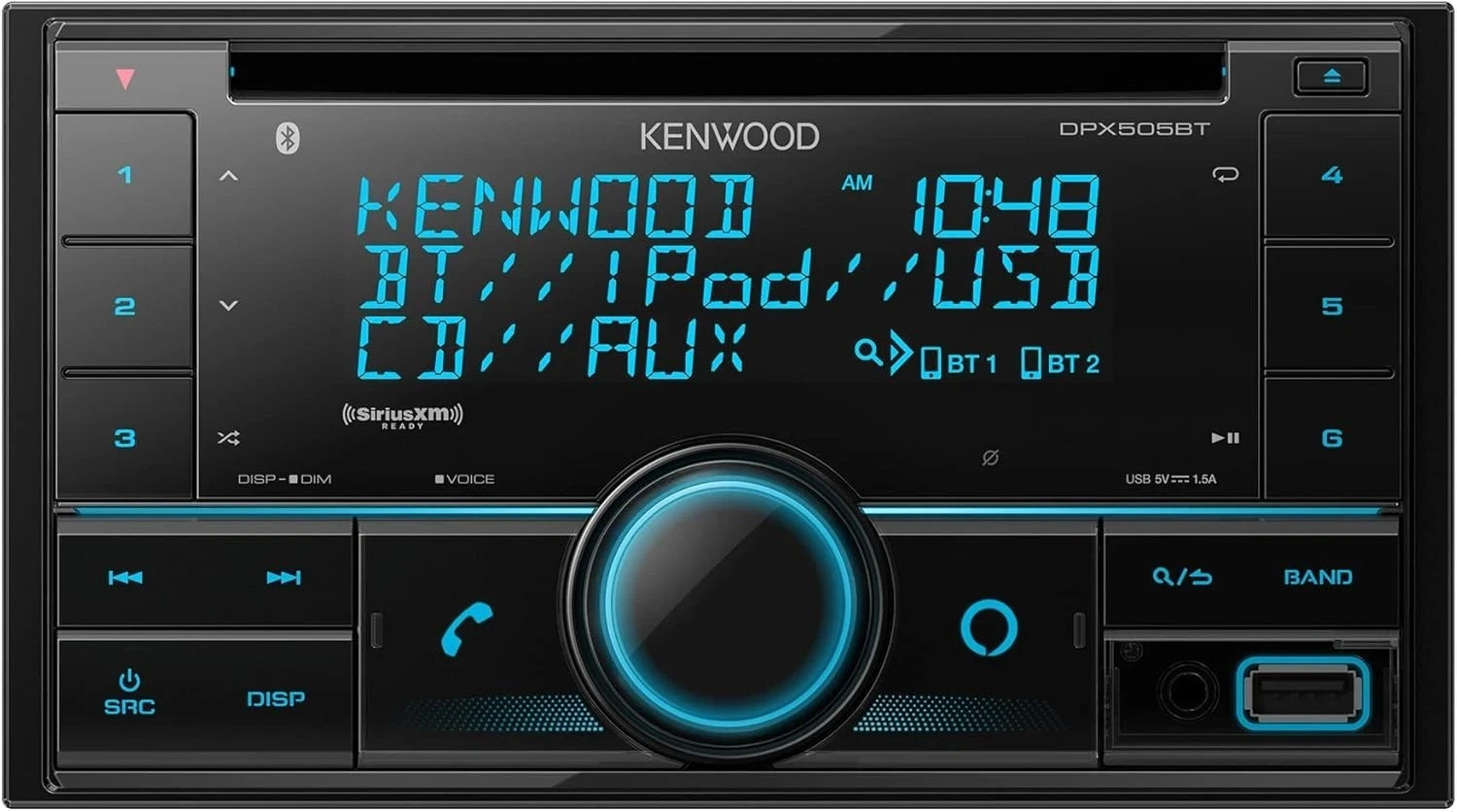 Kenwood DPX505BT Double DIN CD Receiver with Bluetooth Direct Access Button