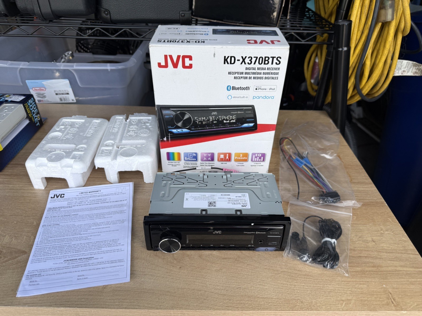 JVC KD-X370BTS Bluetooth USB SiriusXM Alexa Media Receiver Open Box