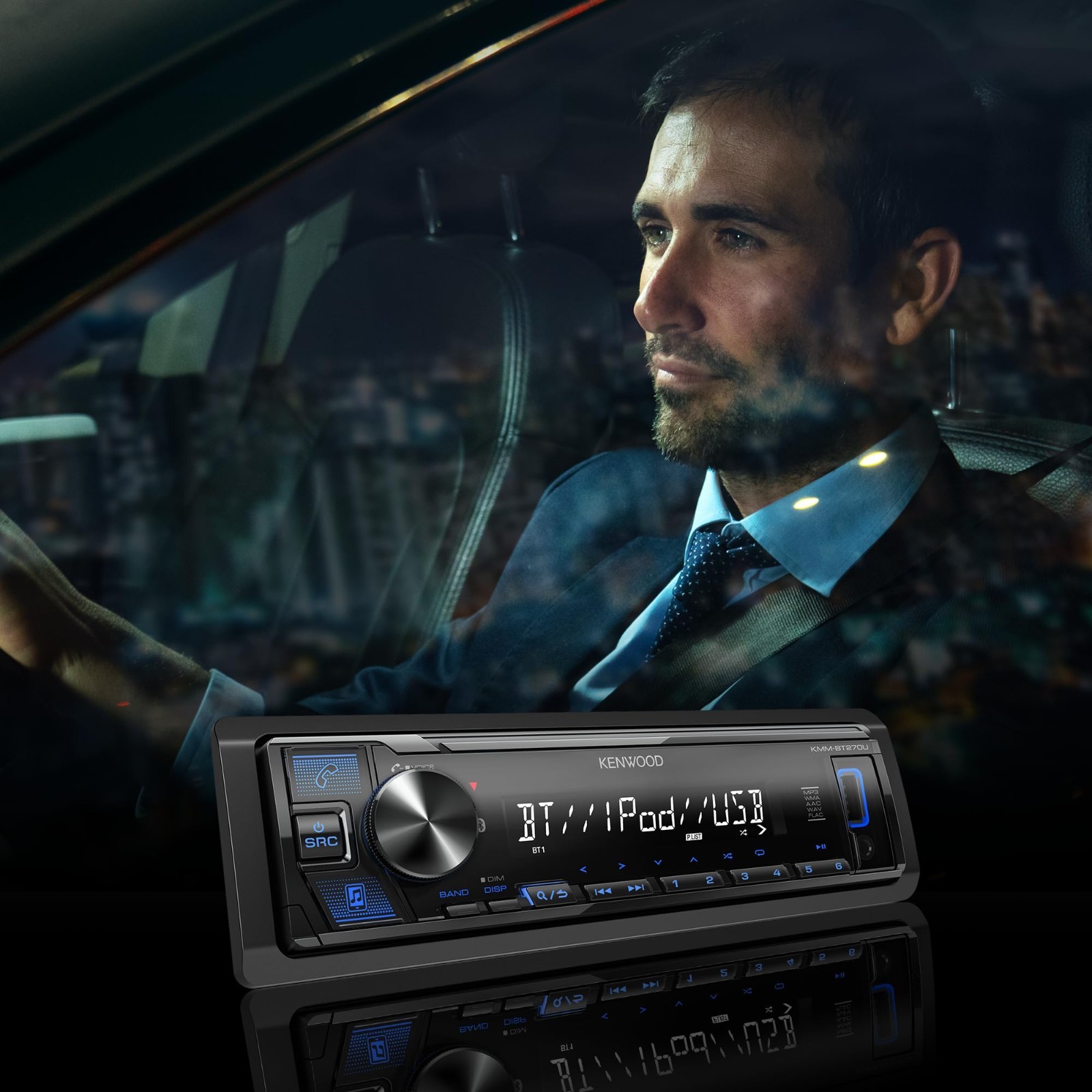 Bluetooth Car Stereo Receiver, USB Port, AM/FM Radio, MP3 Player, Single DIN, 13
