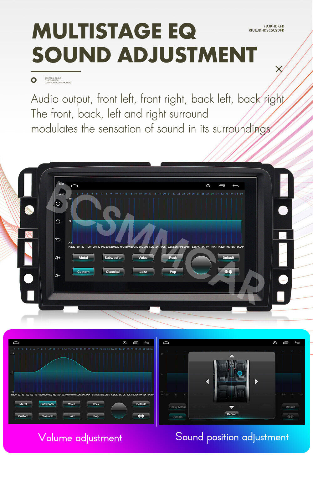 2DIN Car Stereo Radio Touch Screen WIFI Head Unit Fit For GMC Acadia 2013-2017