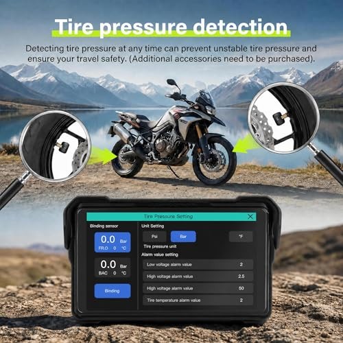 7-Inch Motorcycle Carplay Screen with Wireless 7 Inch Tire Pressure Detection