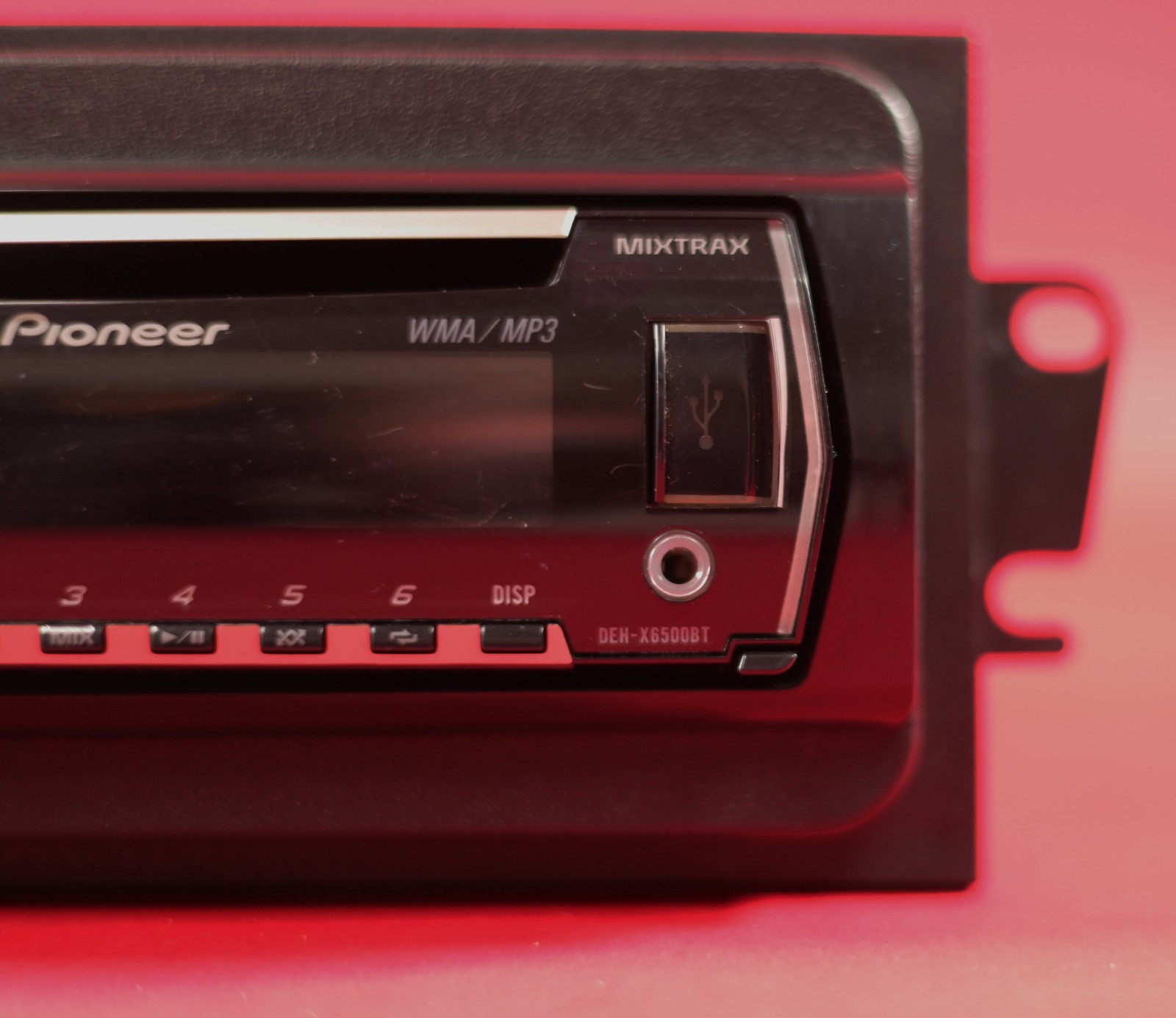 Pioneer DEH-X6500BT CD Player/MP3/USB In Dash Receiver W/ Bracket Wires & Remote