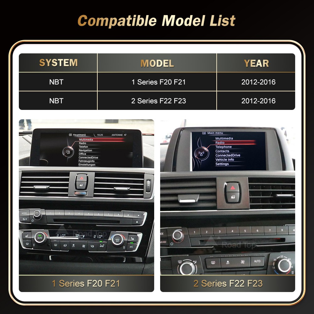 Touchscreen Carplay/Android Auto For BMW 1 2 3 4 F20 F30 F31 F32 F33 F34 F36