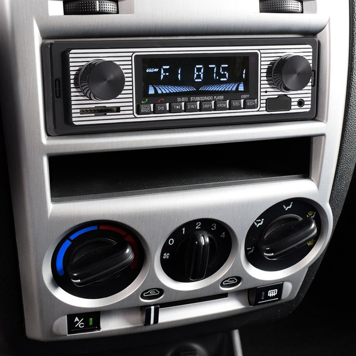 Bluetooth Car Vintage FM Radio MP3 Player USB Classic Stereo Audio Receiver AUX