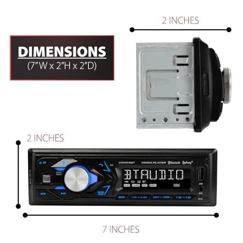 Single DIN Car Stereo Bluetooth Hands-Free Calling Music Streaming USB AM FM