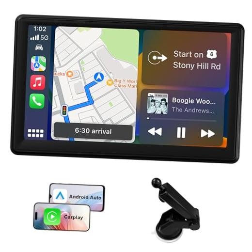 7″ Car Radio Stereo with Wireless Carplay & Android Auto: Double Din Car Audio