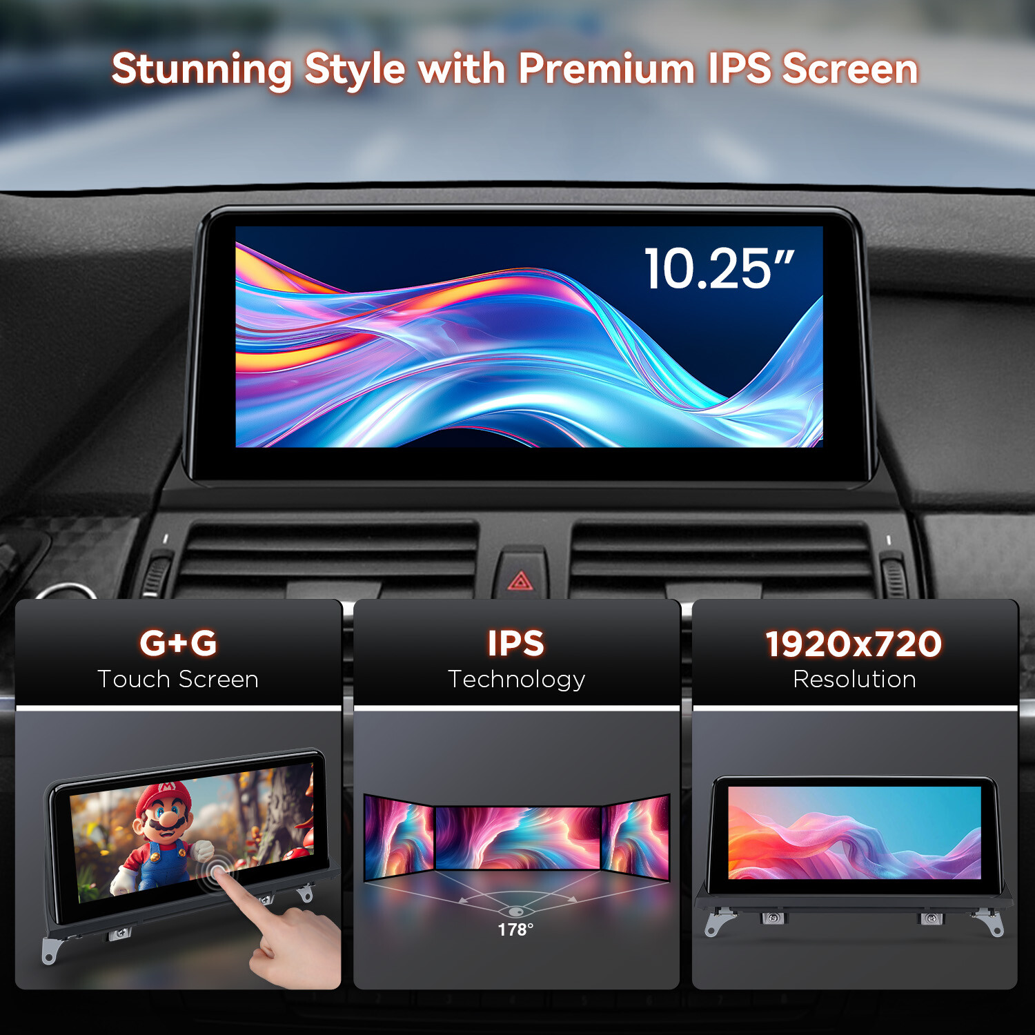 10.25″ Android 12 Car GPS Radio Stereo Navi 64G BT for BMW X5 X6 E70 E71 CIC CCC