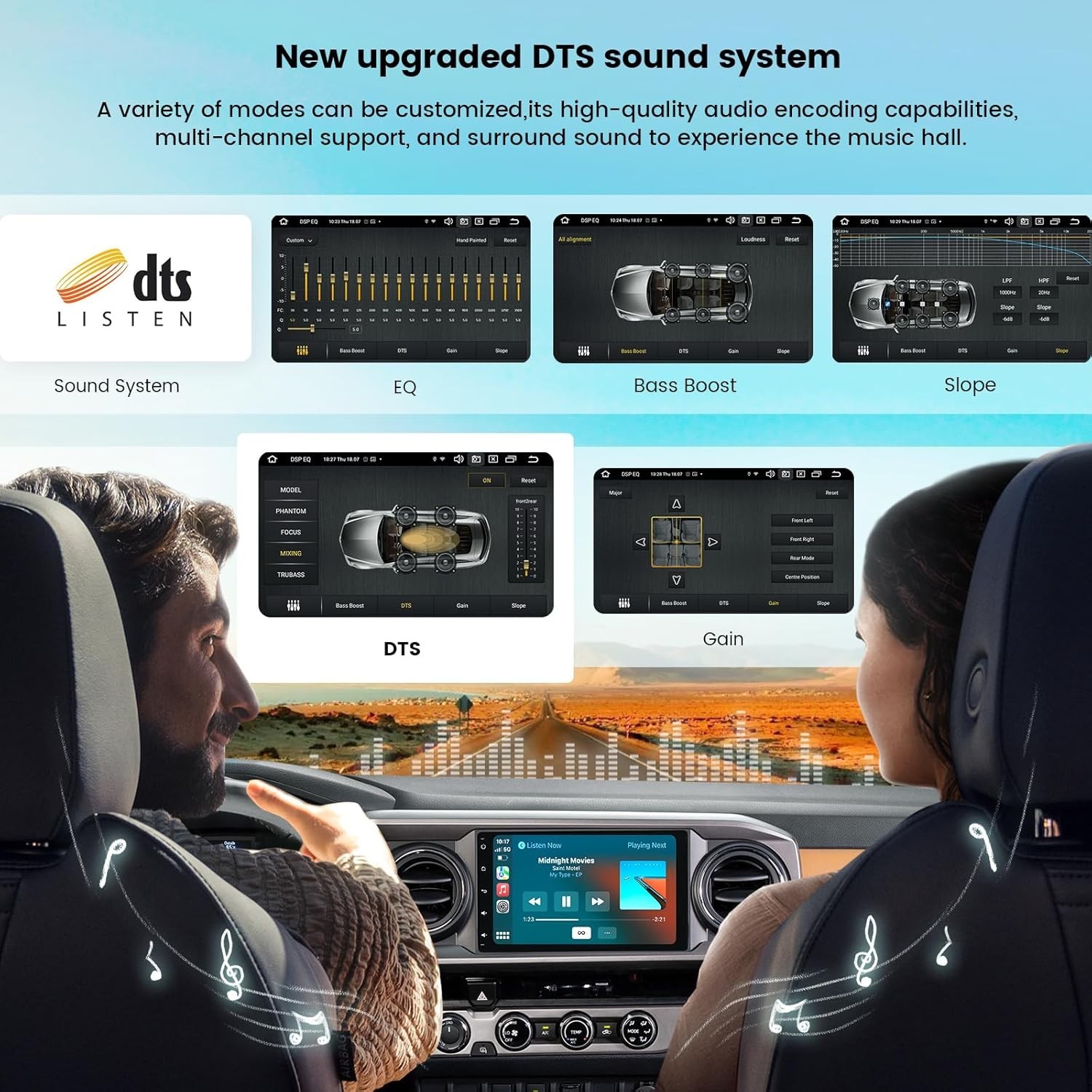 Roadanvi 9″ Car Radio for Toyota Tacoma Corolla Sienna CarPlay Plug&Play Stereo