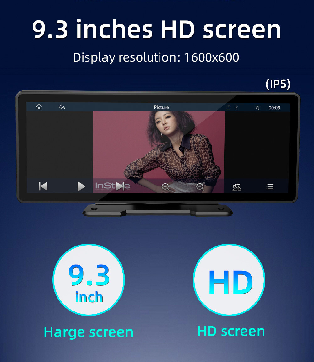 Touch Screen For Apple Carplay 9.3in Car Stereo Radio MP5 Player FM Mirror Link