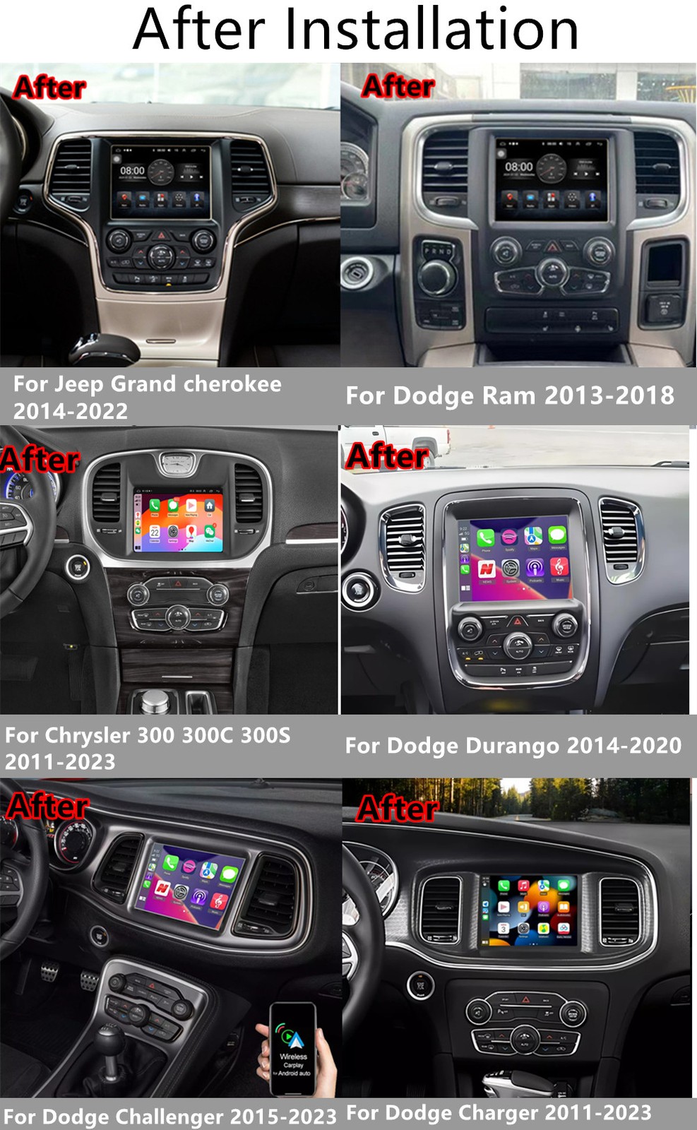 8.4” Car MP5 Player WIFI 4+32G Mirror Link Fit For Dodge Challenger 2015-2023