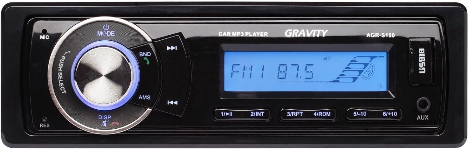 1DIN 200W Car Stereo Bluetooth USB/SD/AUX AM/FM + 2 Pair 6.5″ 600W Car Speaker