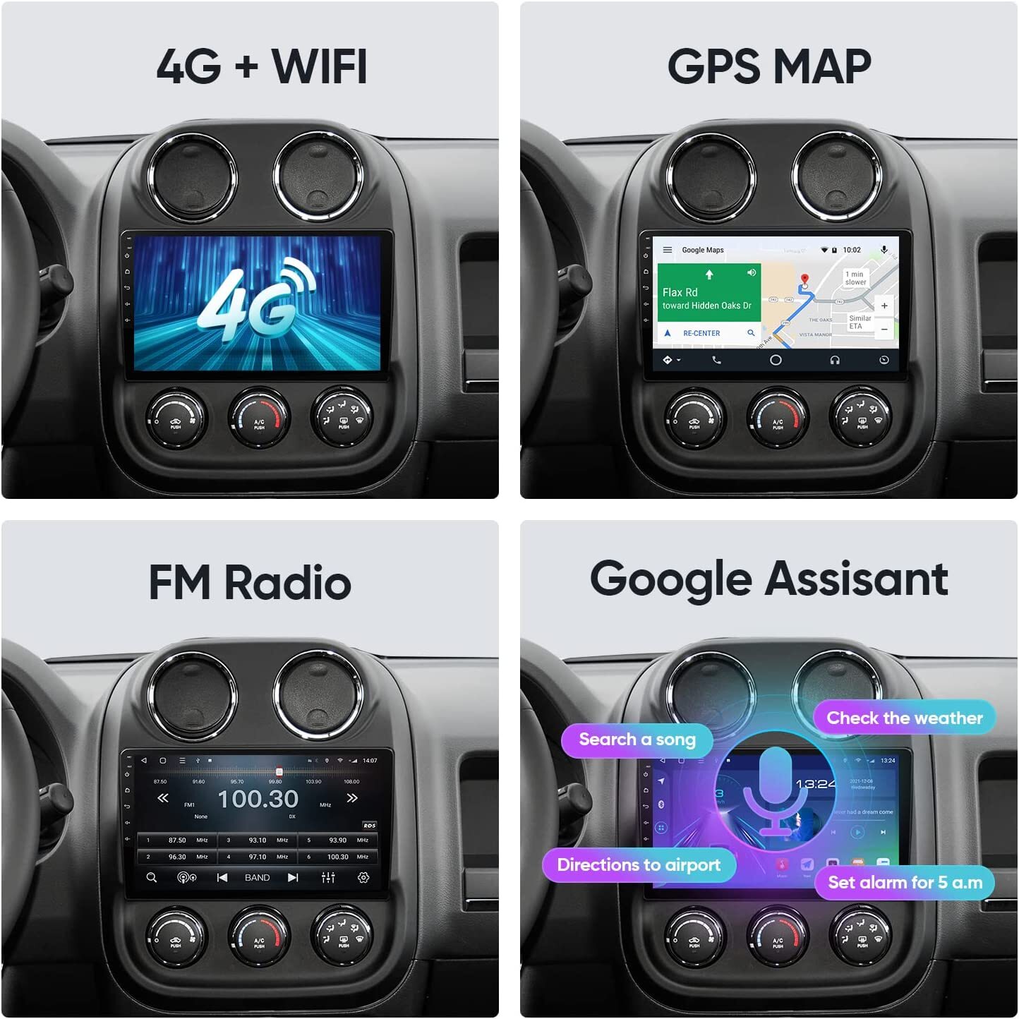 10 Inch 5G WiFi 8 Core (2G Ram 32G ROM) Car Stereo Radio for Jeep Compass