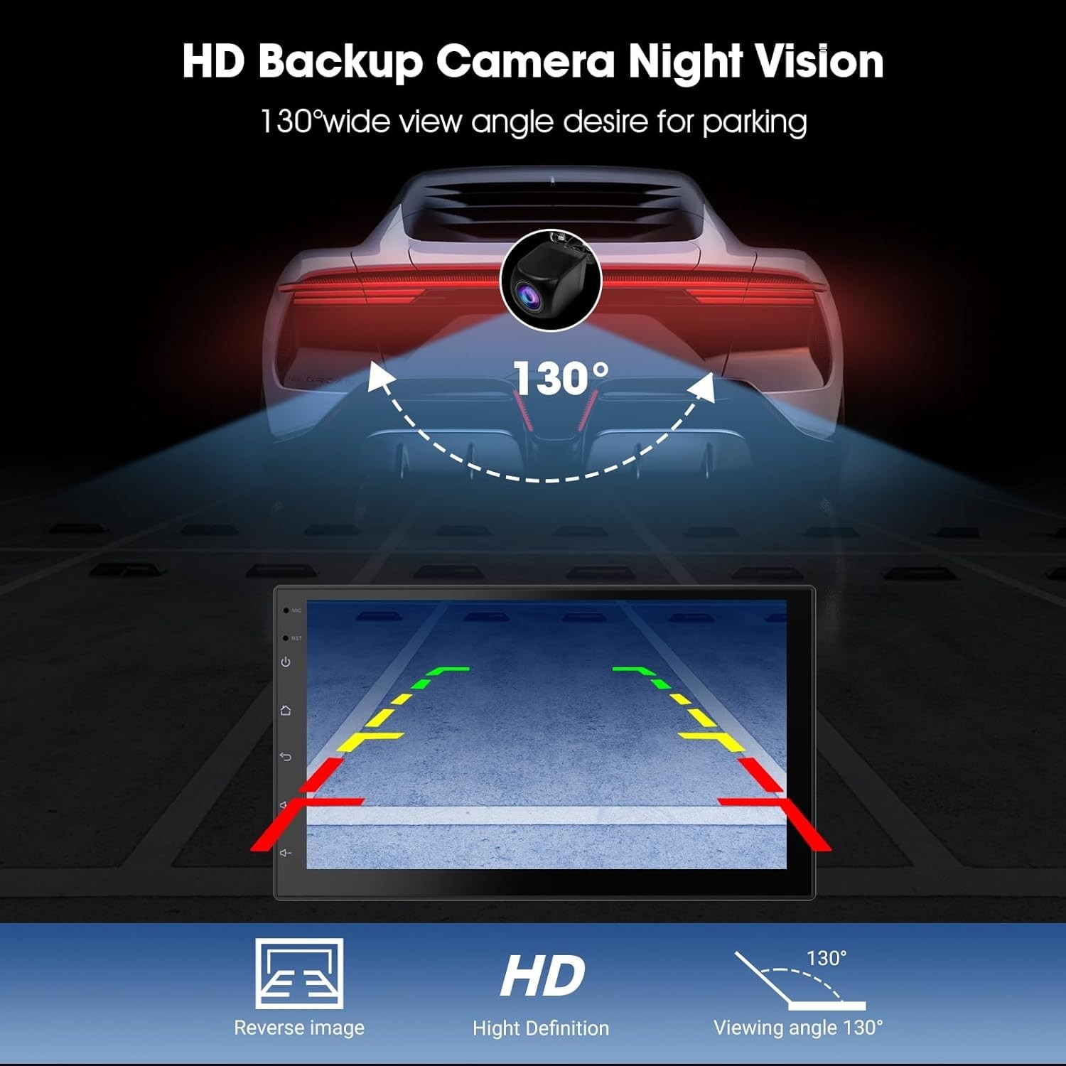 Car Stereo with Wireless CarPlay Android Auto 7 Inch Touch Screen Backup Camera