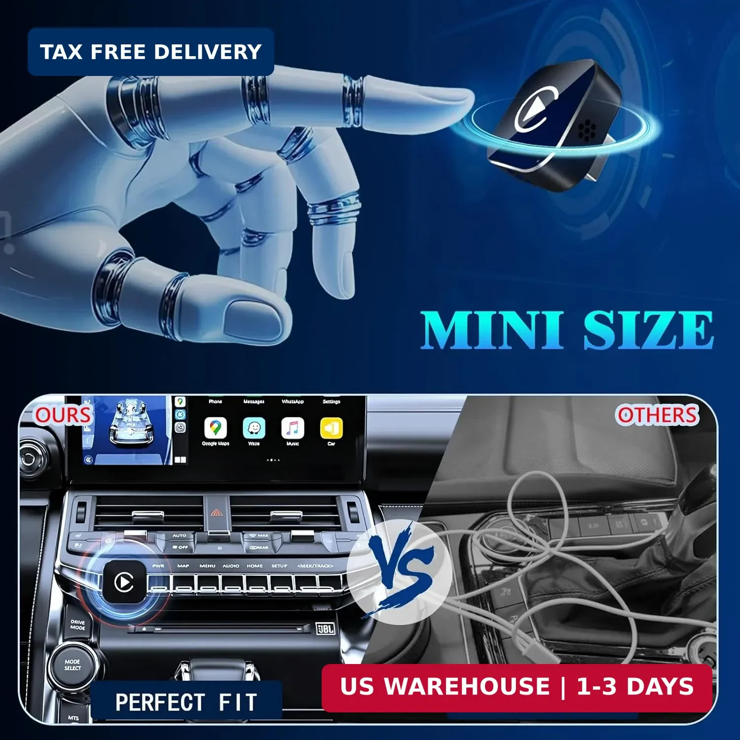 Wireless CarPlay Adapter, 2026 Upgraded Wired to Wireless for Apple CarPlay & An
