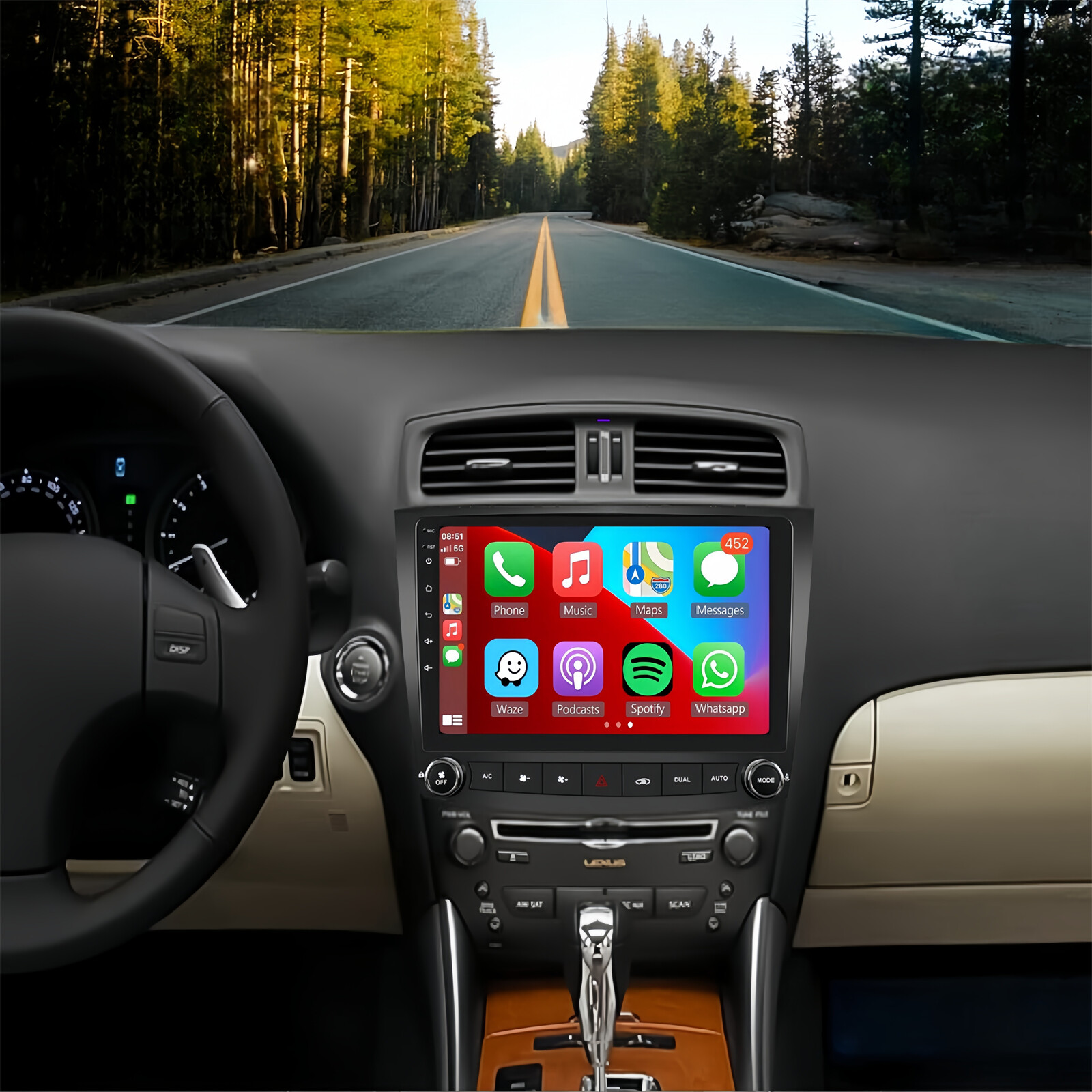 For Lexus IS250 IS350 2006-2012 Android 13 Apple CarPlay Car Stereo Radio GPS BT