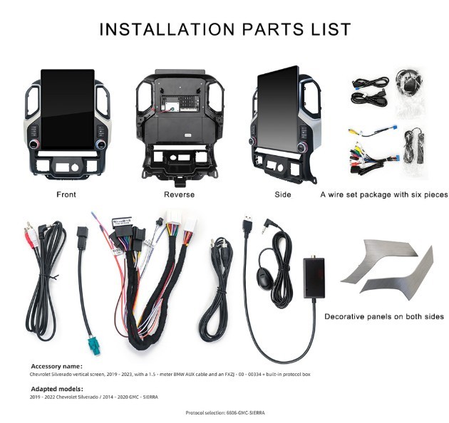 For Chevrolet Silverado GMC Sierra 2019-2022 Vertical Screen 2K 15.6″ GPS radios