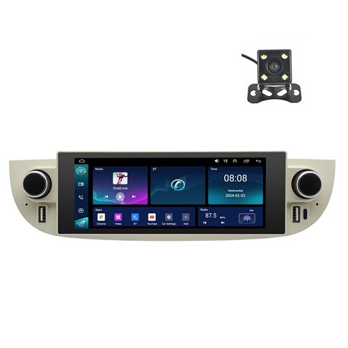 Fit For Fiat 500 2007-2015 Car Multimedia Player Mirror Link BT 4+32G W/4LED CAM