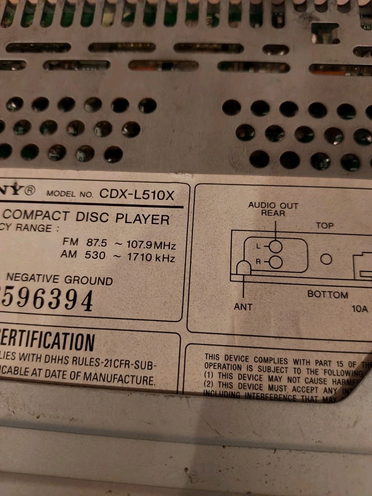 Sony CDX-L510x RADIO CD FREE SHIPPING
