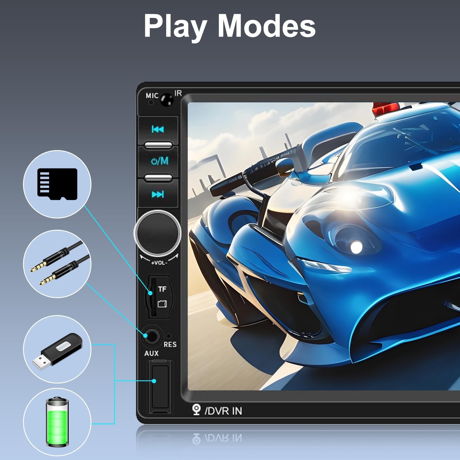 Double Din Car Stereo with Bluetooth and Backup Camera 7 Inch Touch Screen Ca…