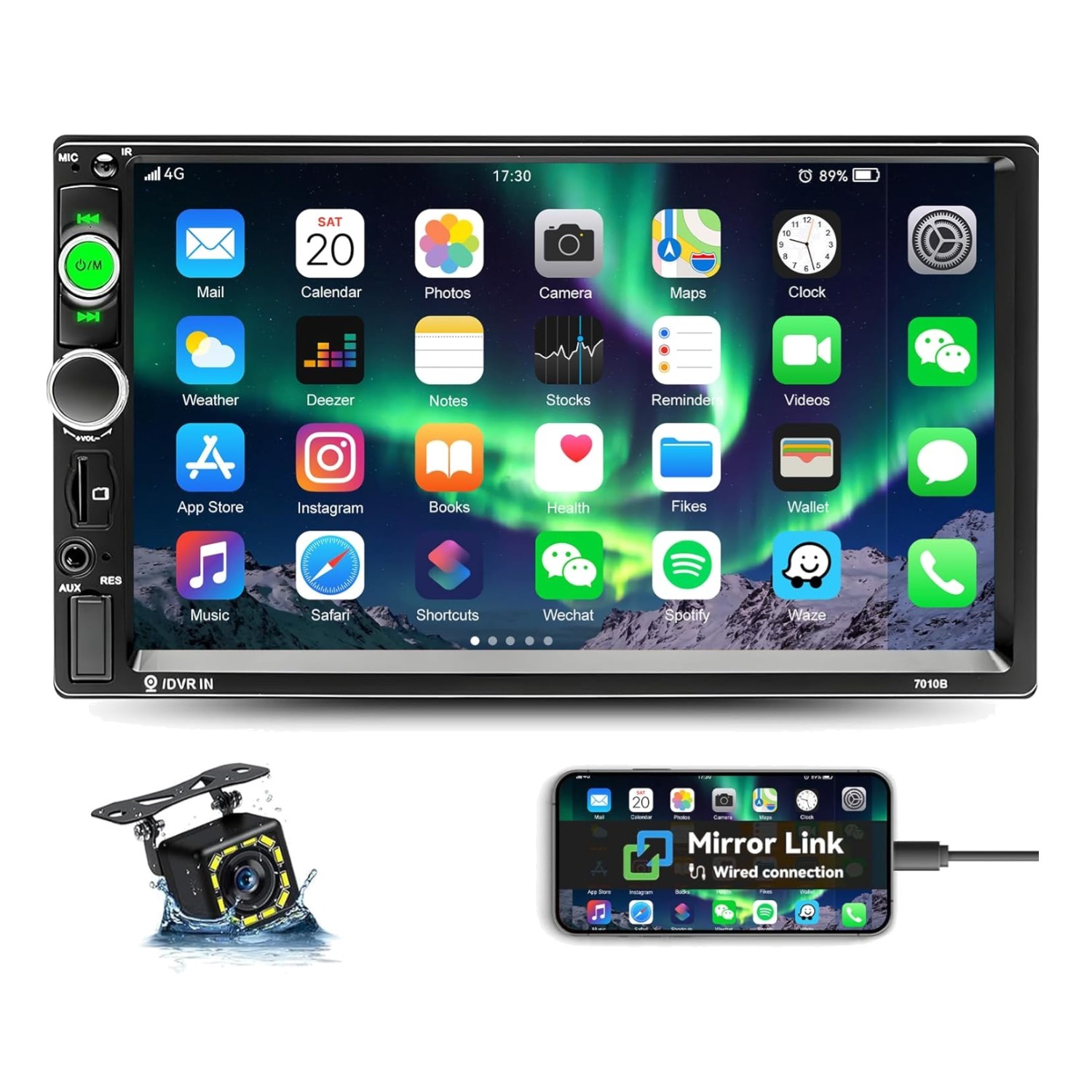 Multimedia Car Stereo System – 7” Touch Display with Bluetooth & Remote Control