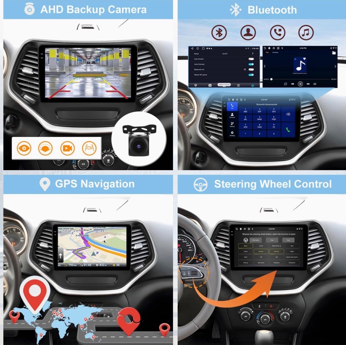 Car Stereo Radio For Jeep Grand Cherokee 2013-2018 Android WiFi 10inch 4+128GB