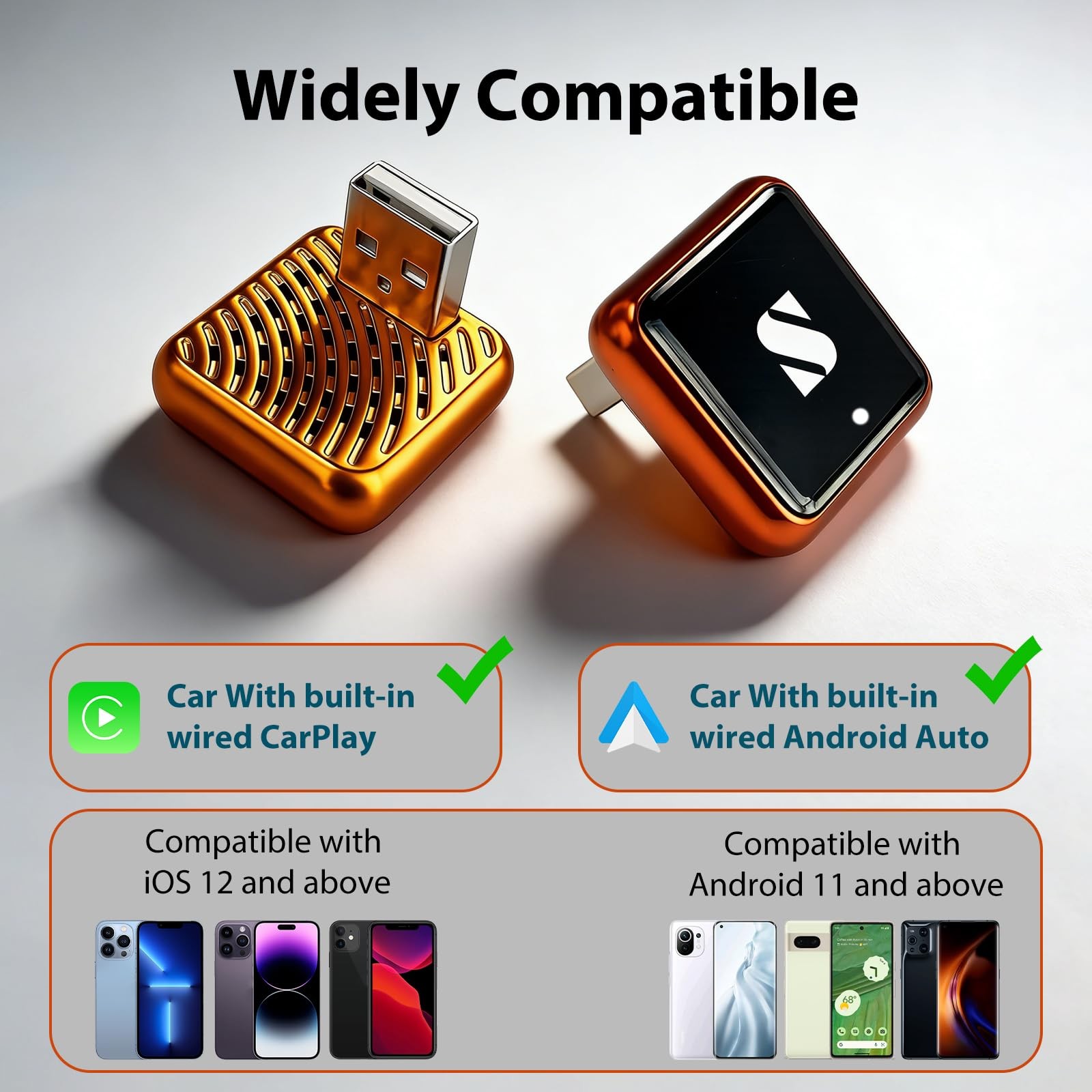 Wireless CarPlay Adapter & Android Car Wireless Adapter UK, for Apple CarPlay…