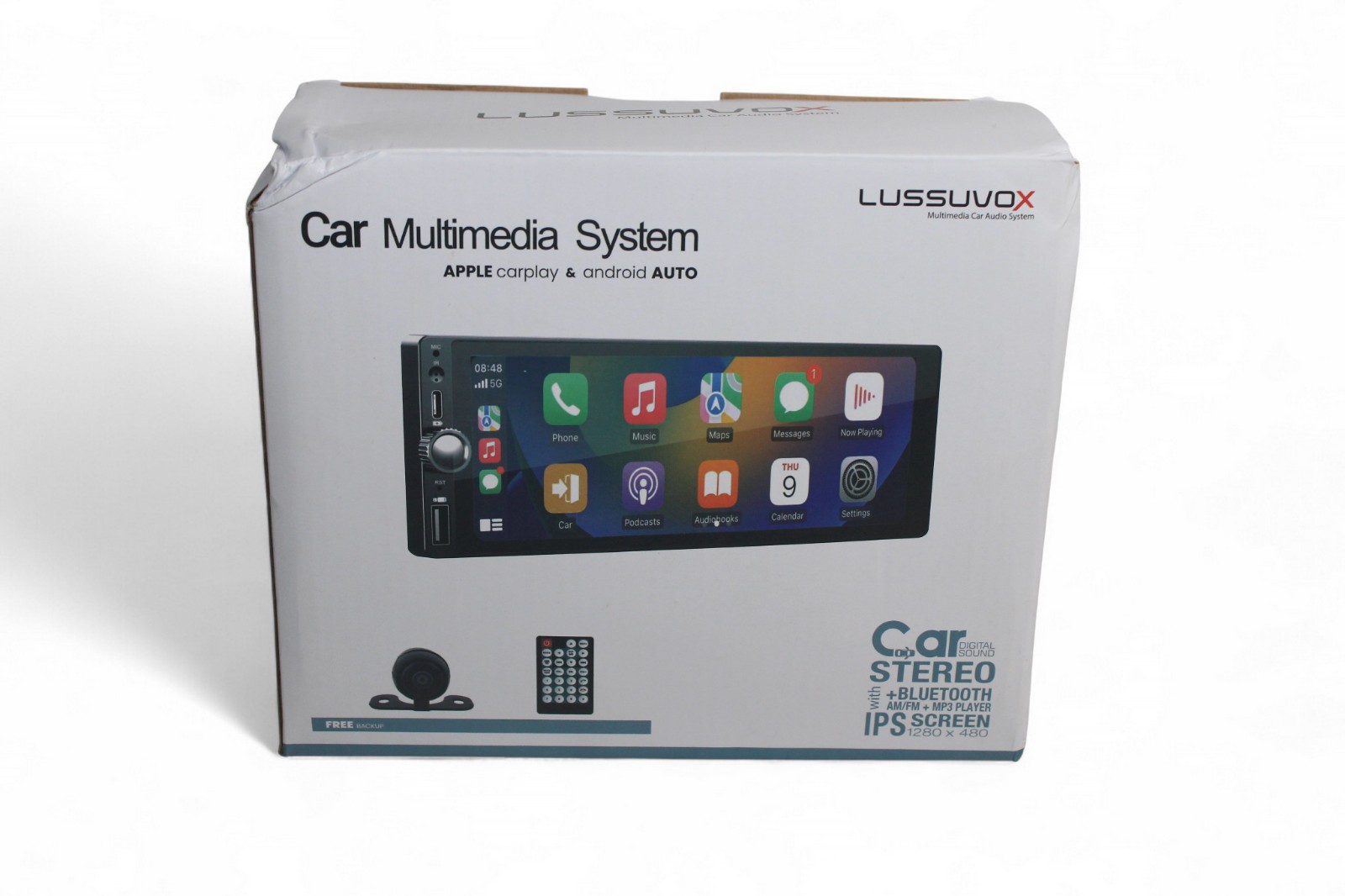 Wireless Single Din Car Stereo-Apple Carplay, Android Auto, 6.86″ Touchscreen