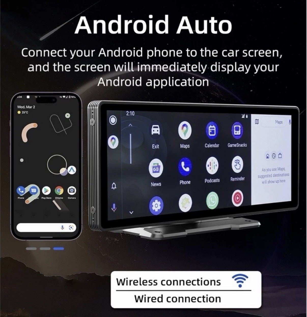 9.26″ Portable Car Stereo Wireless Apple Carplay&Android Auto Radio Touch Screen