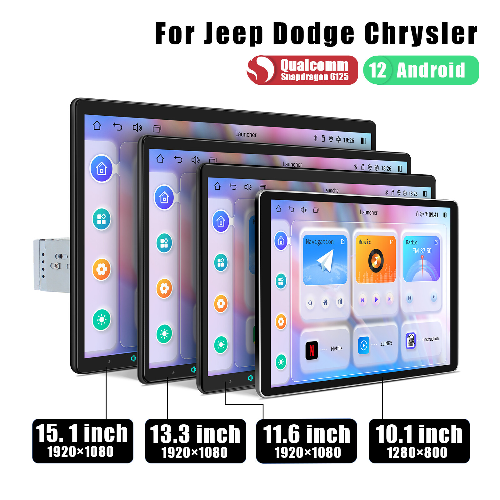 Android 12 Plug & Play JOYING Big Touch Screen Car Radio For Jeep Dodge Chrysler