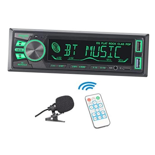 Car Stereo Bluetooth LCD Audio Radio with Brightness Adjustment APP Single Din