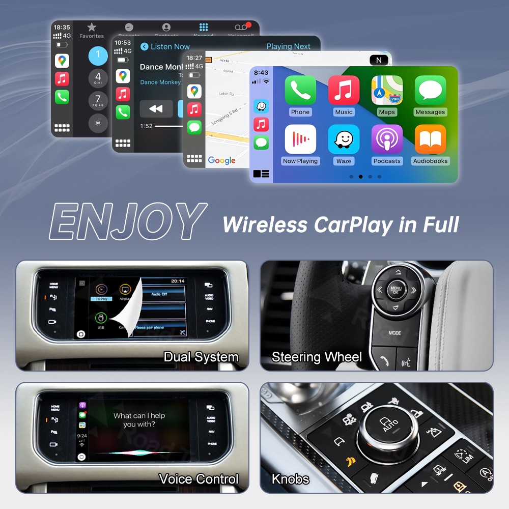 Roadtop Carplay Interface Kit for Land Rover Jaguar Range Rover Evoque Discovery