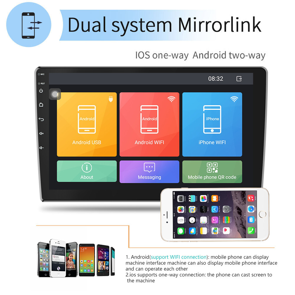 7″/9″/10.1″ GPS Navi Android 10.1 2 Din Car Stereo Radio Touch Screen WiFi BT US