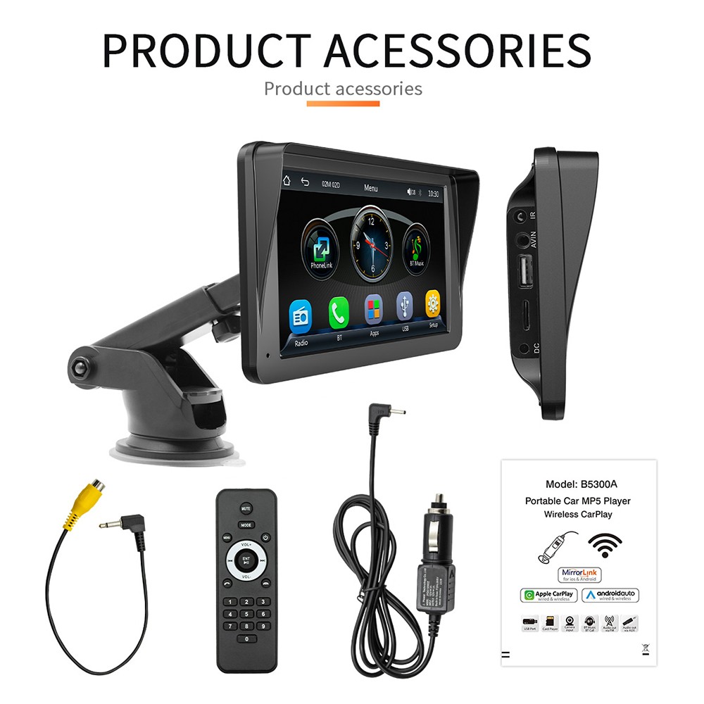 2Din 7″ HD Touchscreen Car MP5 Wireless Carplay Android Auto Bluetooth 5.0