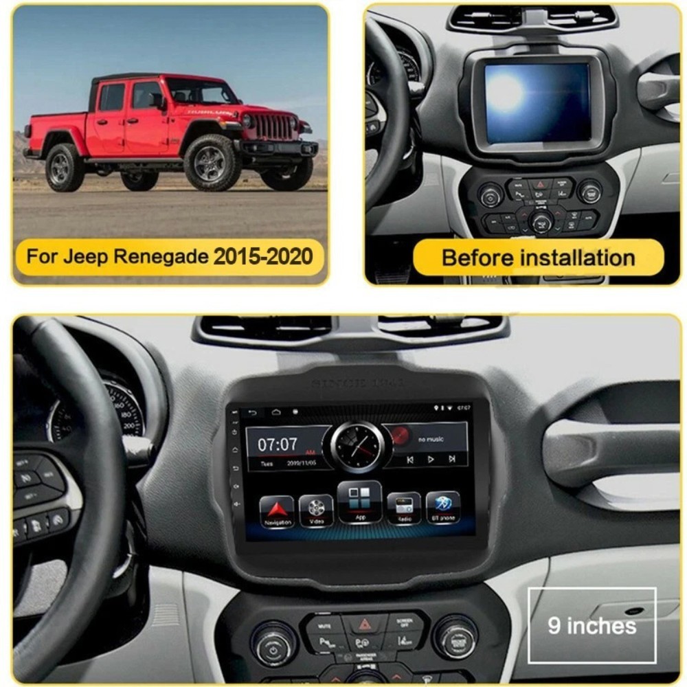 For Jeep Renegade 2015-2020 Apple Carplay Android 15 Car Stereo Radio GPS Navi