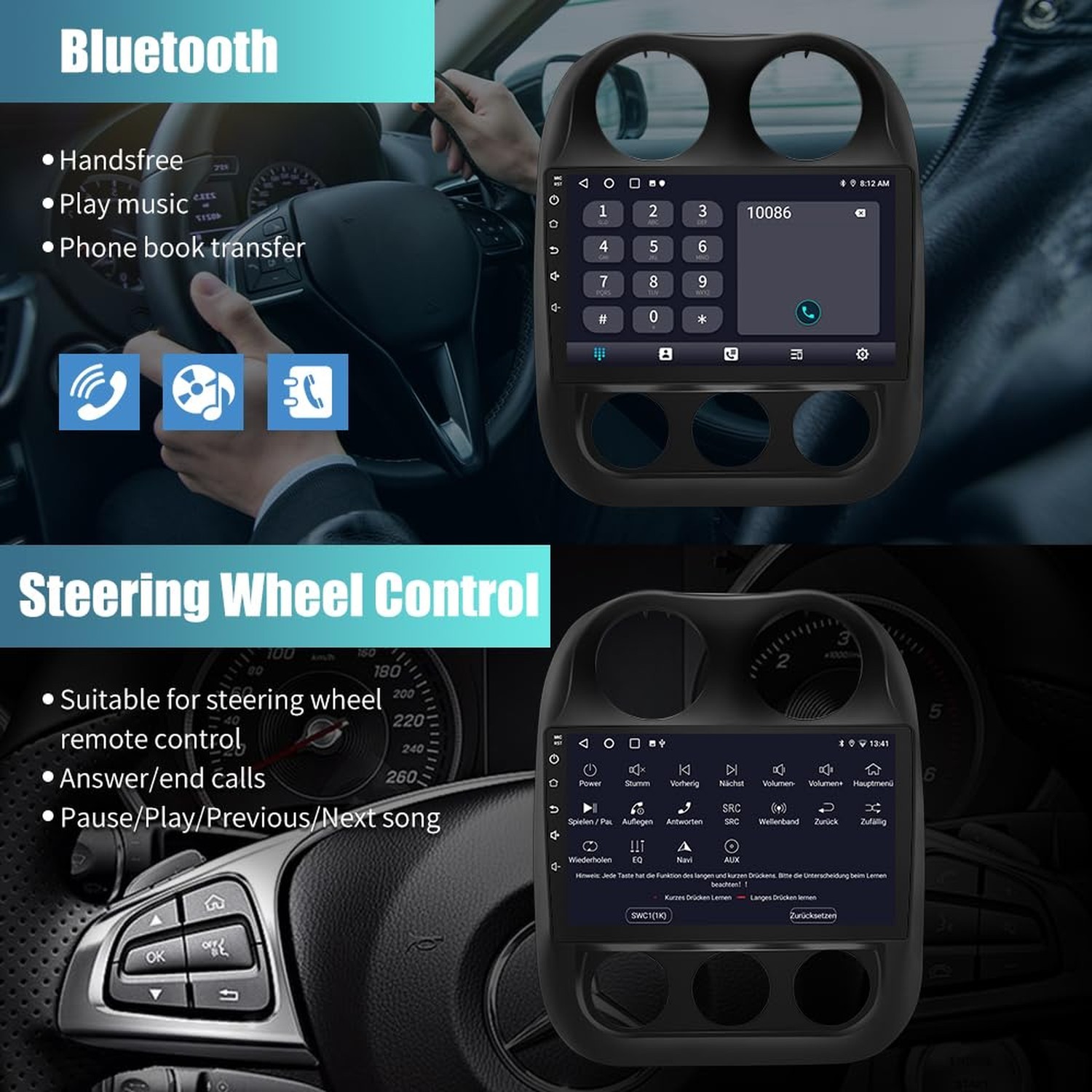 Car Radio for Jeep Compass Patriot 2010-2016, 10.1 inch Touch Screen Android …
