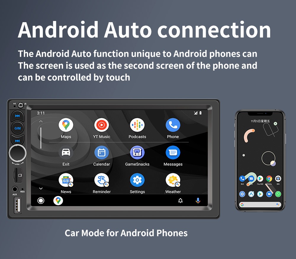 F710C 7” Touch Screen Stereo Radio Car Apple/Android Carplay GPS US