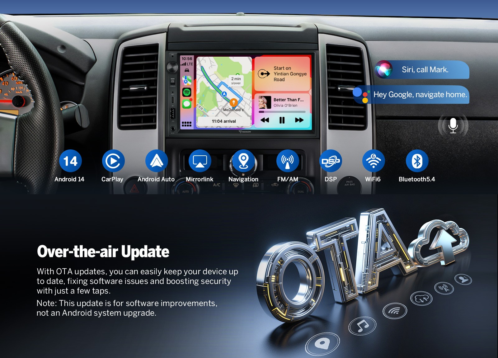 Android 10 Car Stereo GPS Navi MP5 Player 7″ Double 2Din WiFi Octa Core Radio US