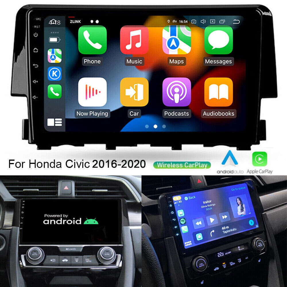 APPLE CARPLAY FOR 2016-2020 HONDA CIVIC ANDROID 12 CAR STEREO RADIO GPS 2+32GB