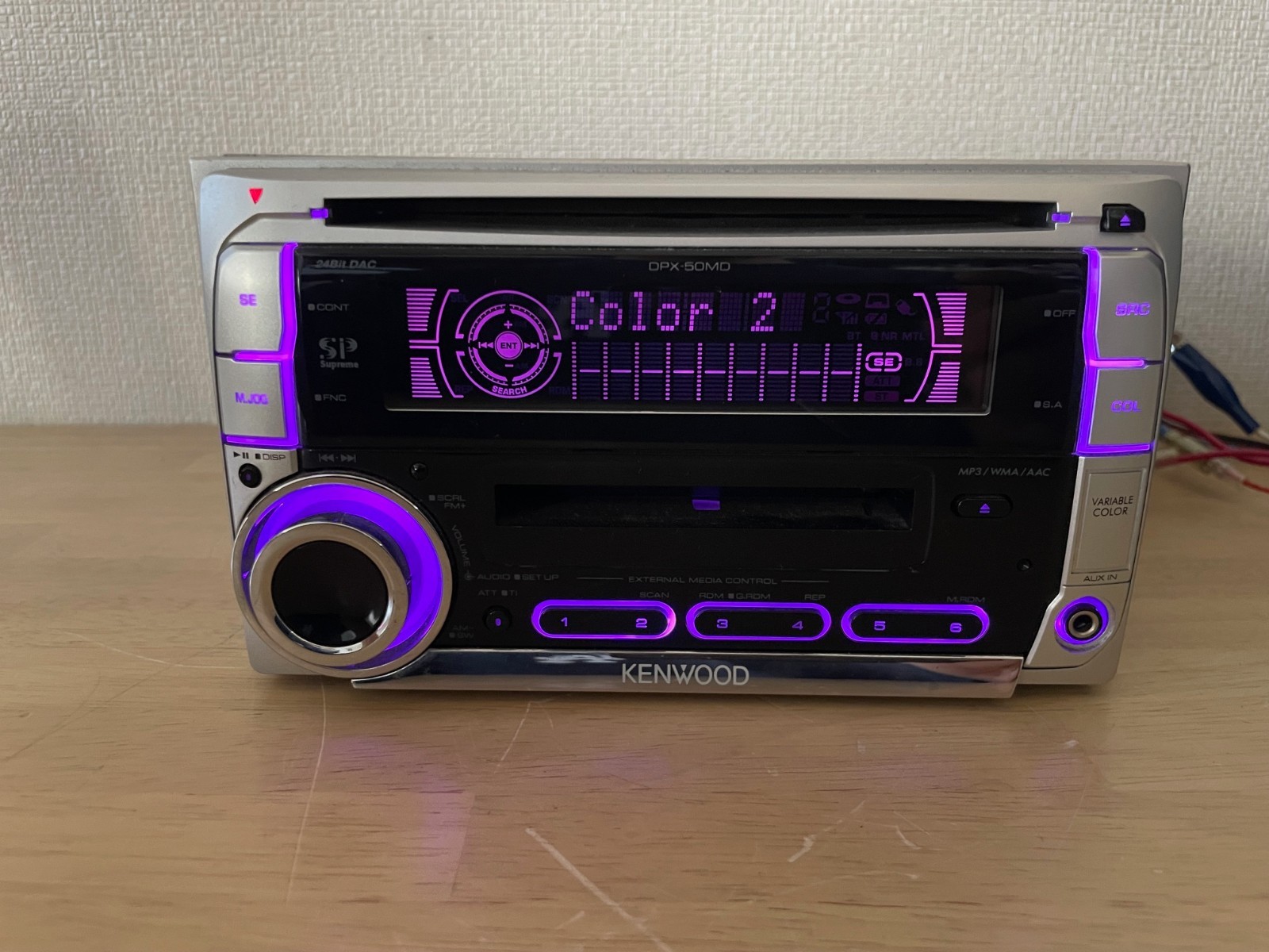 KENWOOD DPX-50MDS 2Din Car Audio CD MD MDLP MP3 AUX Player With Bluetooth Tested