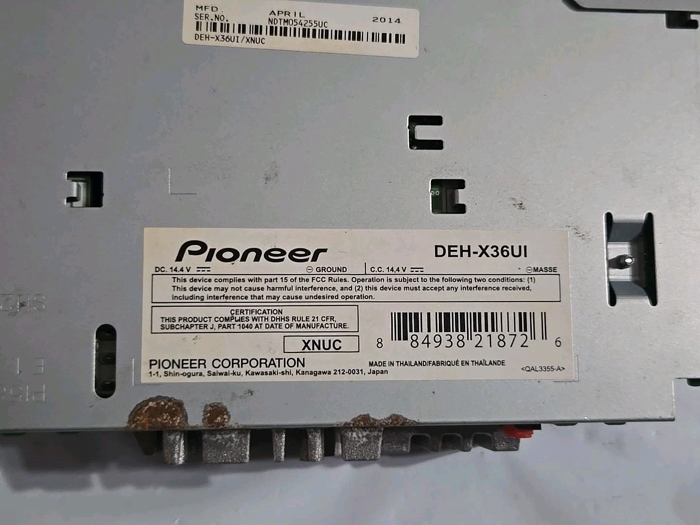 2013 Pioneer Car Stereo DEH-X36UI NEW OLD STOCK NO BOX NO MANUAL